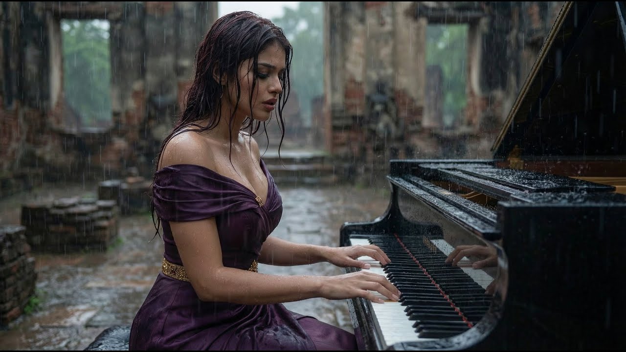 🎹🎻Melancholic IN LOVE Rain Music for Sleep & Relaxation – Piano, Cello Violin | Ayutthaya