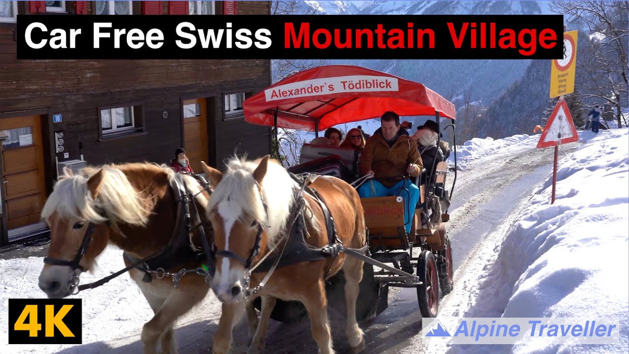 Hiking in car-free Braunwald in Switzerland 4K. #braunwald #switzerland