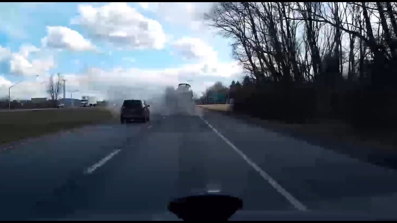 Cement Truck Tire blowout at 65mph