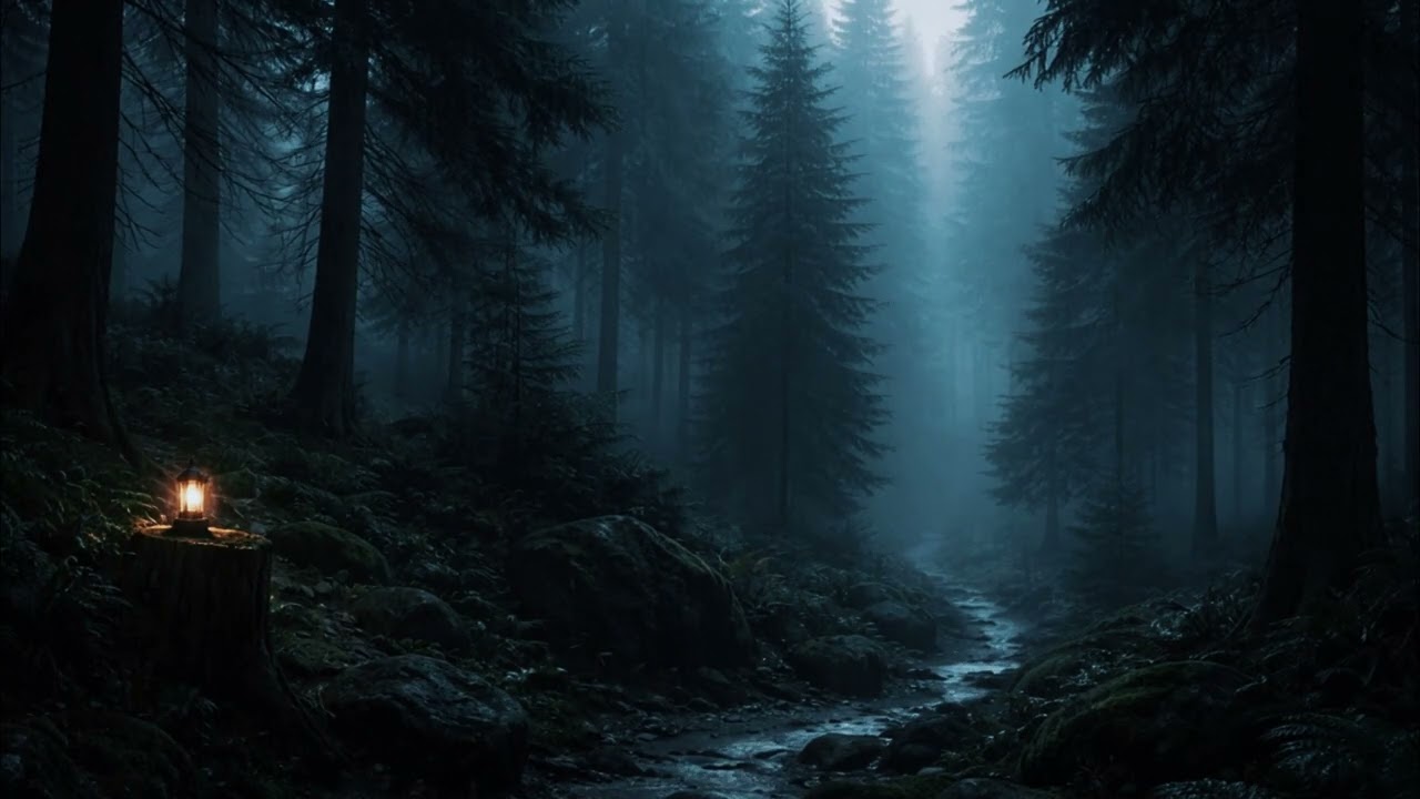 Rain Sounds | Peaceful Pine Forest River Rain (Sleep • Relax • Meditate)