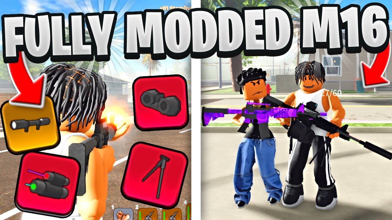 Я УЛУЧШИЛ СВОЮ ШТУРМОВУЮ ВИНТОВКУ M16 И ПОШЕЛ НА ВОЙНУ В ROBLOX BLOCKSPIN