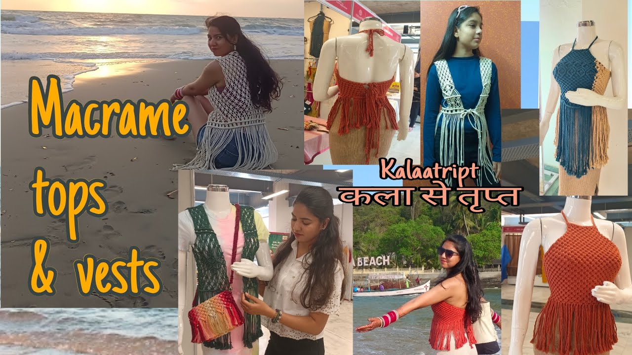 Macrame tops and vests | bohemian jackets @kalaatript macrame dresses| beach wear #macrame #top