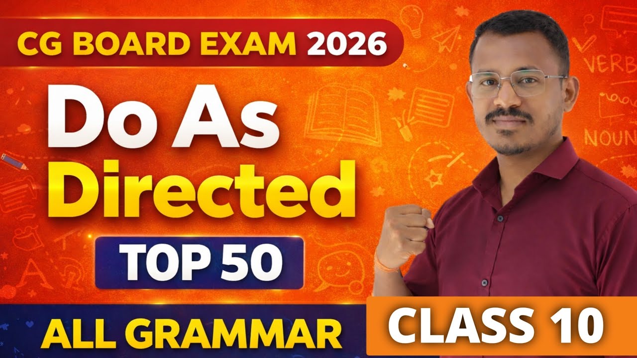 Do as Directed class 10 english grammar || Cg board All grammar in one video 