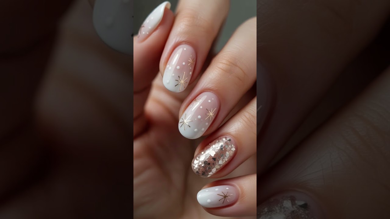 Short Winter nails idea 💖