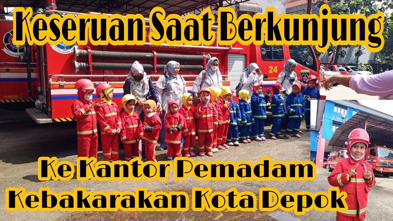 Keseruan Anak TK Berkunjung Ke Kantor Pemadam Kebakaran Kota Depok | Serunya Main Air | Fire Fighter