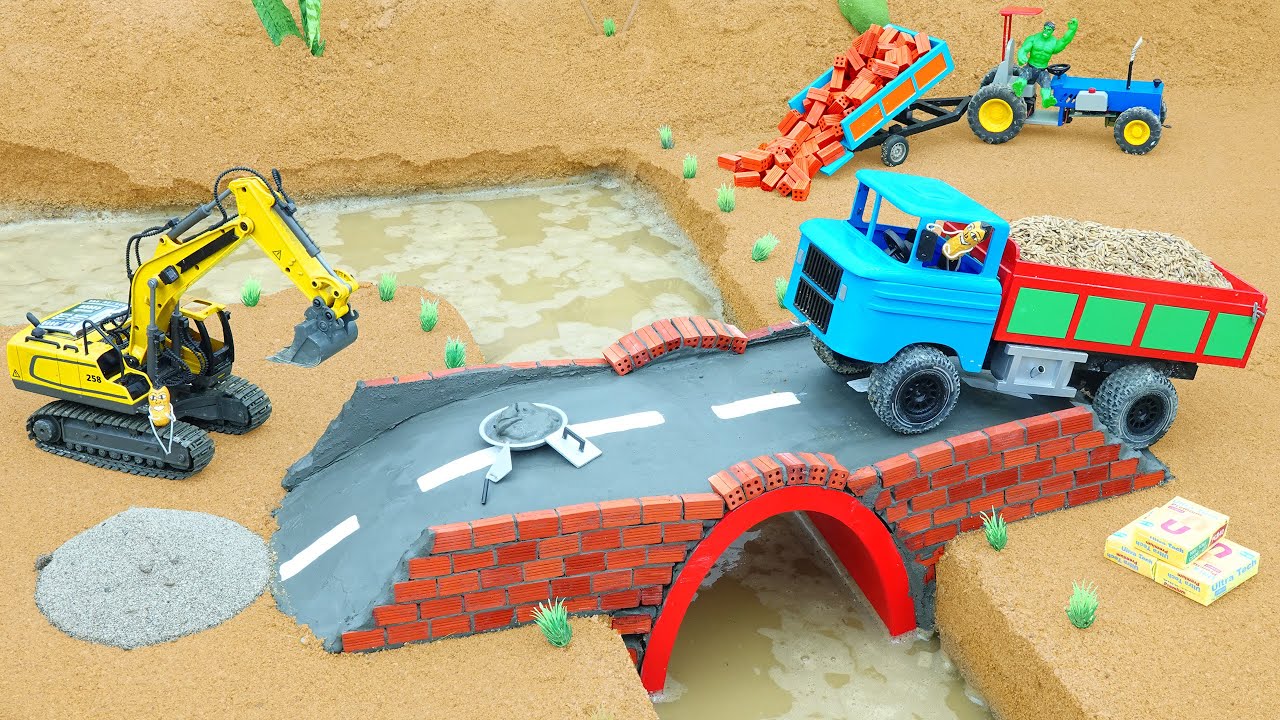 Tornado Destroys Wooden Bridge | RC Crane & DIY Bridge Building Science Project
