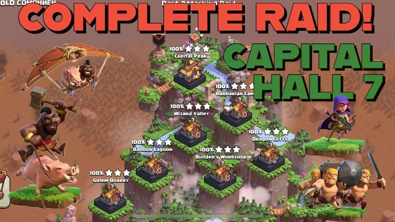 CAPITAL HALL 7 COMPLETE RAID! Easy attack strategies that anyone can do | Clash of Clans