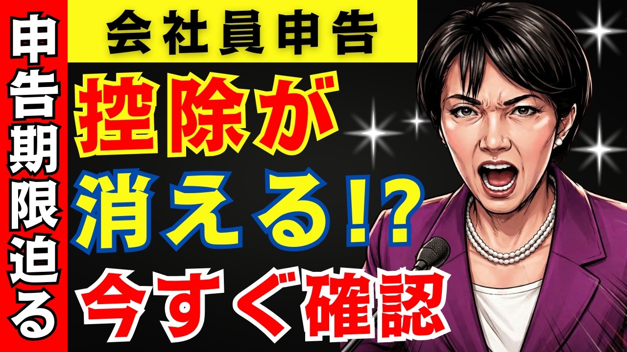 【緊急】会社員の確定申告で控除が無効化！？知らないと損！余分に納税する前に今すぐ確認！まだ間に合う回