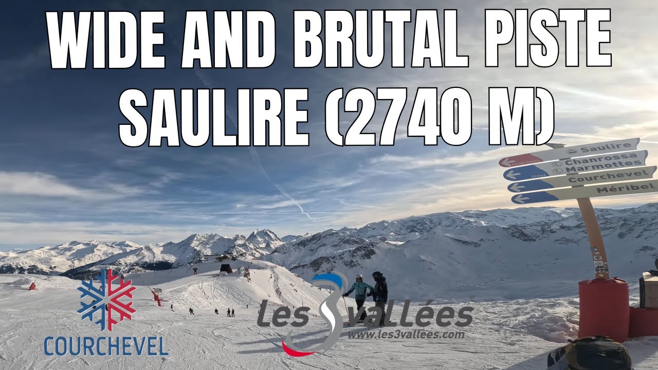 Skiing pistes 'Saulire' and 'Verdons' in Courchevel, Les 3 Vallées, GoPro 4k,2026