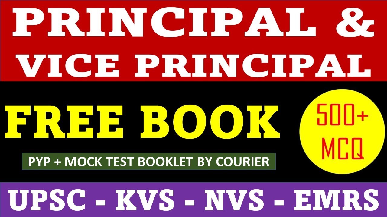 FREE BOOKLET FOR PRINCIPAL & VICE PRINCIPAL ASPIRANTS - UPSC/KVS/NVS - STUDY PORTAL ACADEMY !!