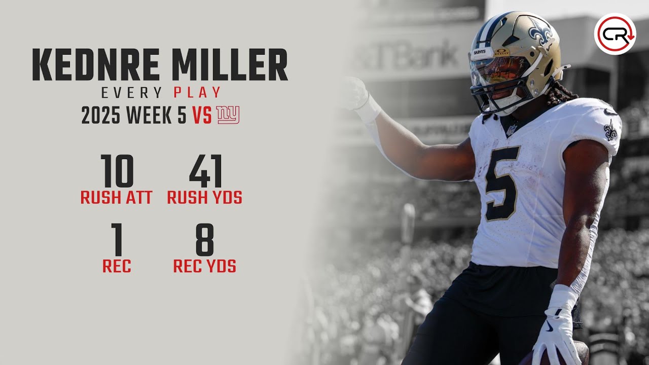 Kendre Miller Week 5 Highlights | Every Run, Target, and Catch vs Giants