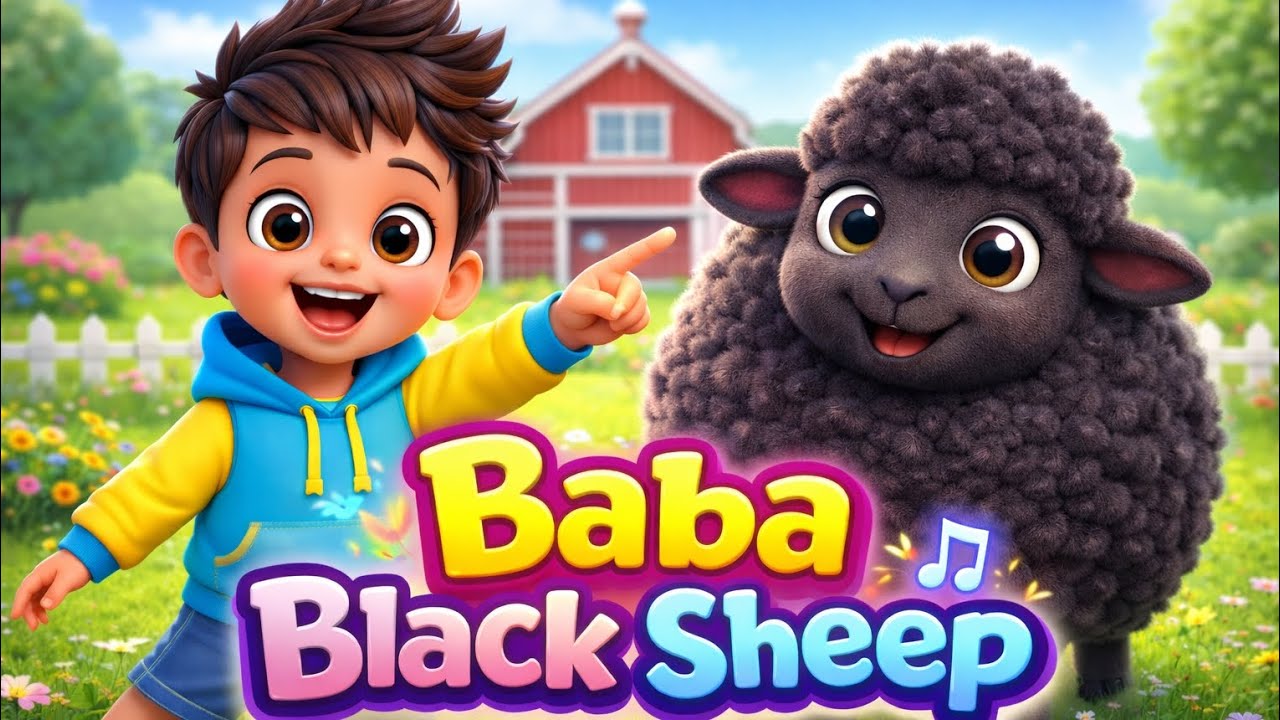 Baba Black Sheep 🐑🎵 | Colorful Nursery Rhyme | Kids Songs 