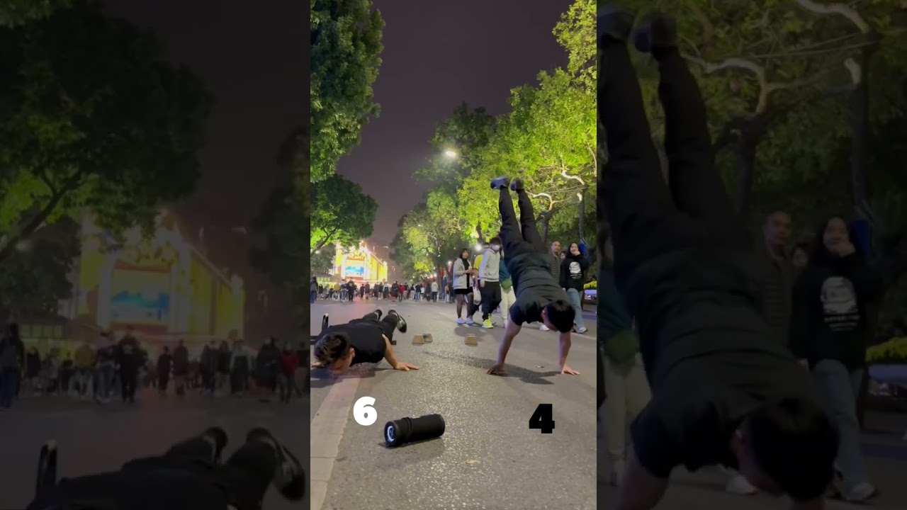 Sơn Hanma cho Xu&acirc;n Ho&agrave;ng thua muối mặt tr&ecirc;n phố đi bộ #shorts #sacalis #calisthenics #funny