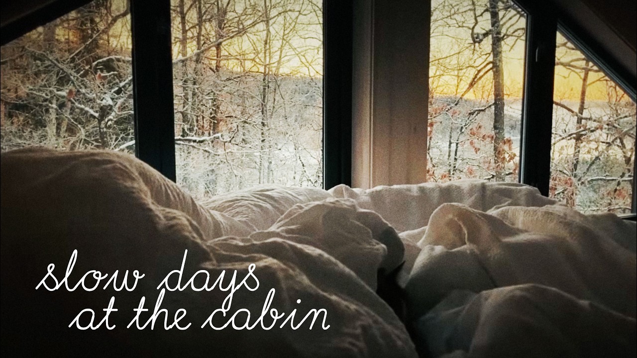 back in the winter woods - my cabin silent vlog (slow life at the cottage)
