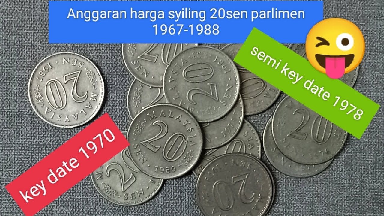 Syiling parlimen 20 sen - Nilaian semasa jual beli tahun 2023/Malaysian coins.