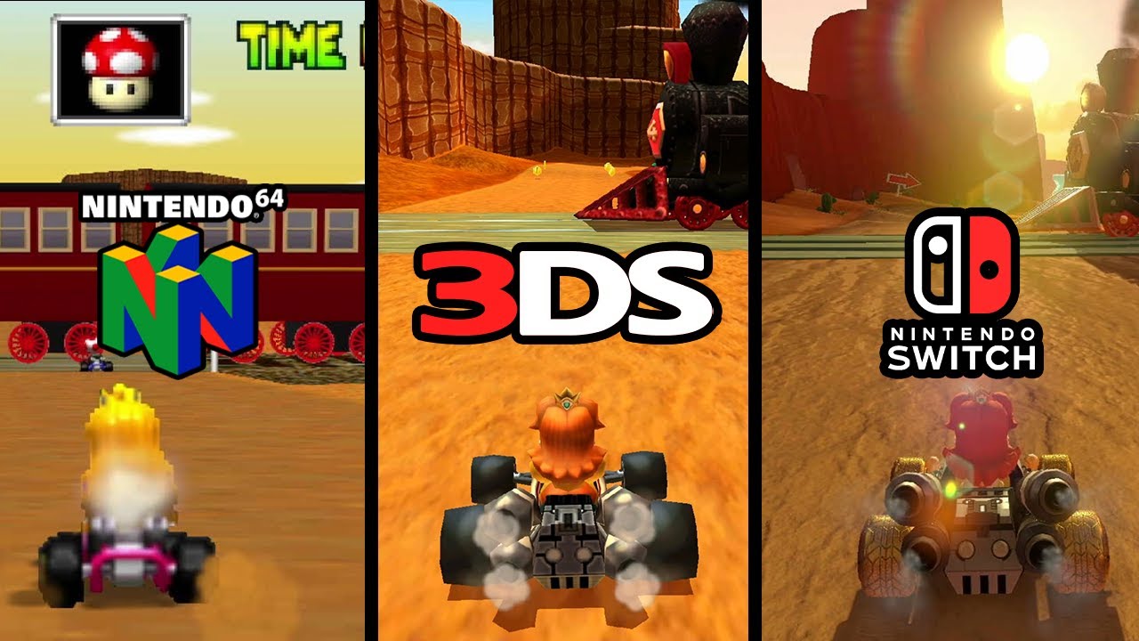 Kalimari Desert - Mario Kart 64 vs. Mario Kart 7 (3DS) vs. Mario Kart 8 Deluxe (Nintendo Switch)