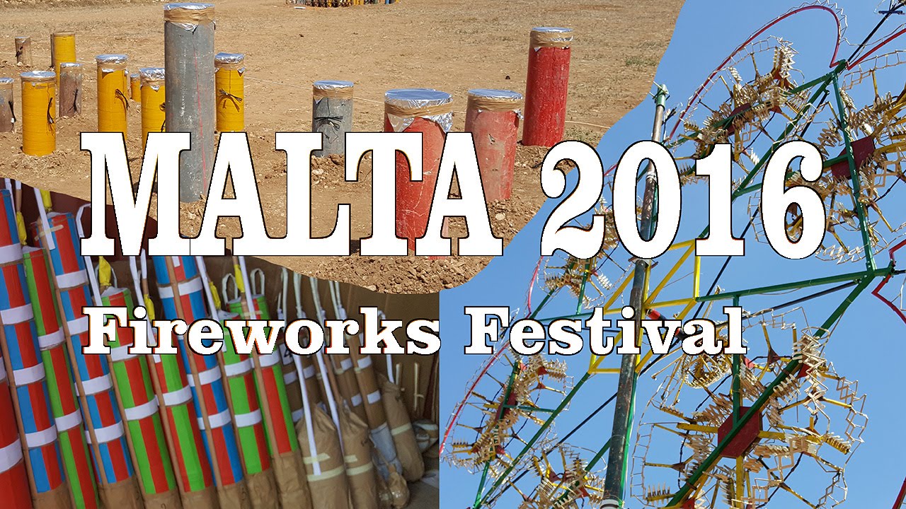 Malta 2016 St. Mary's fireworks festival preparations and unlit Catherine Wheels SlideShow