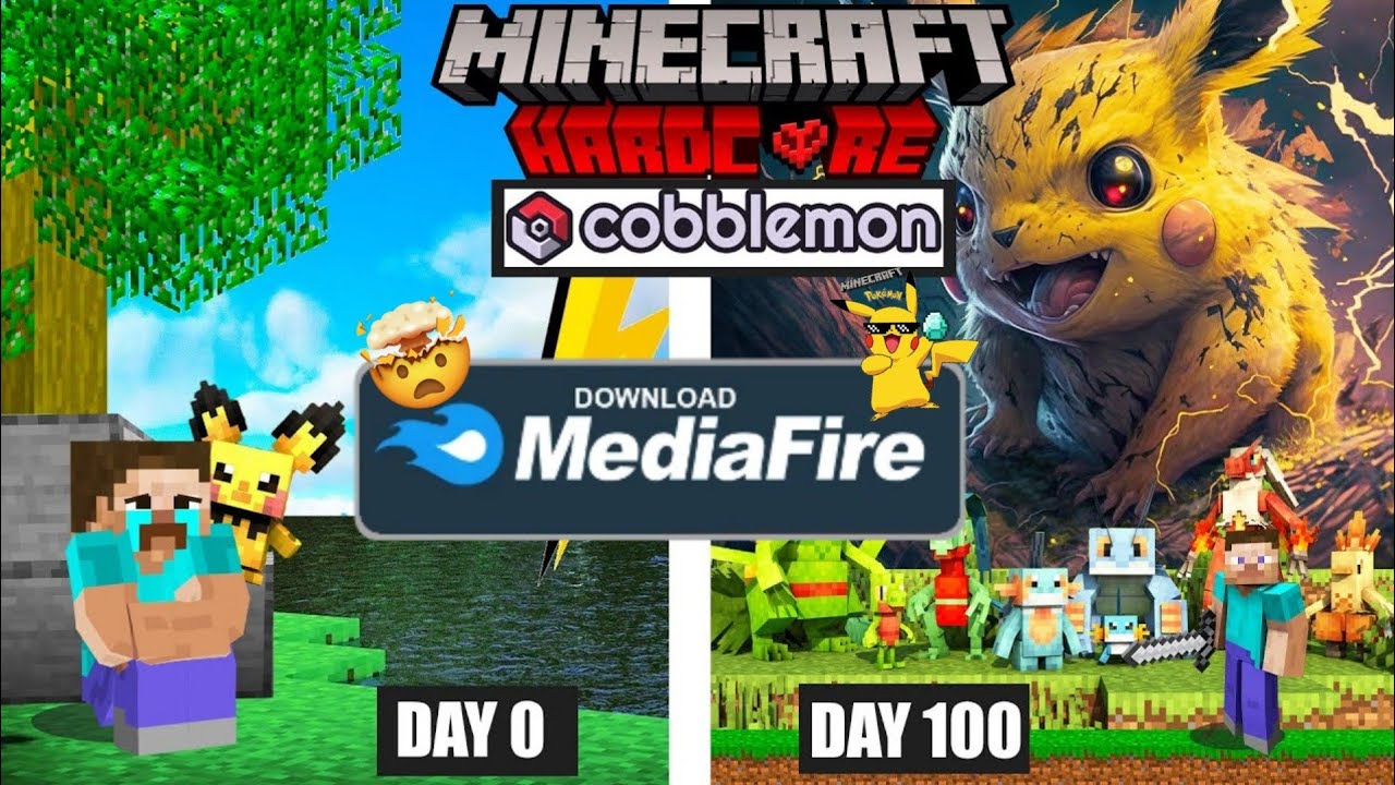 Выживите 100 дней в Cobblemon СКАЧАТЬ сейчас (Minecraft Pokemon)