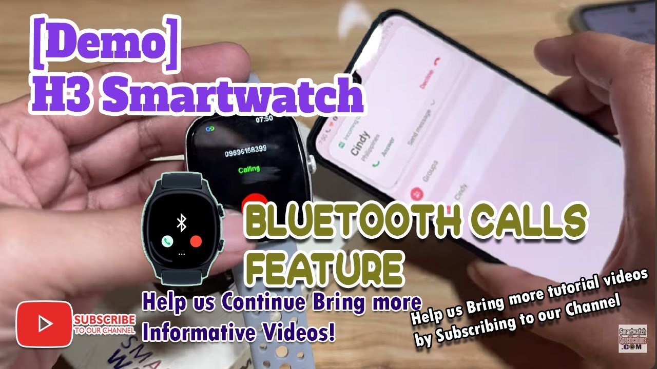 [Демонстрация] Умные часы H3 - Функция звонков по Bluetooth