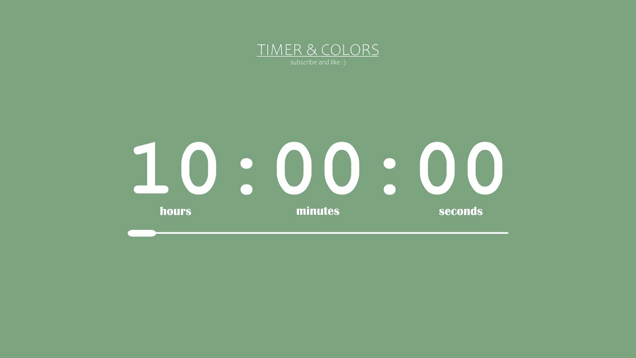 ⏱️ 10 Hour Timer / Sweet Green Screen 🌿 / Countdown