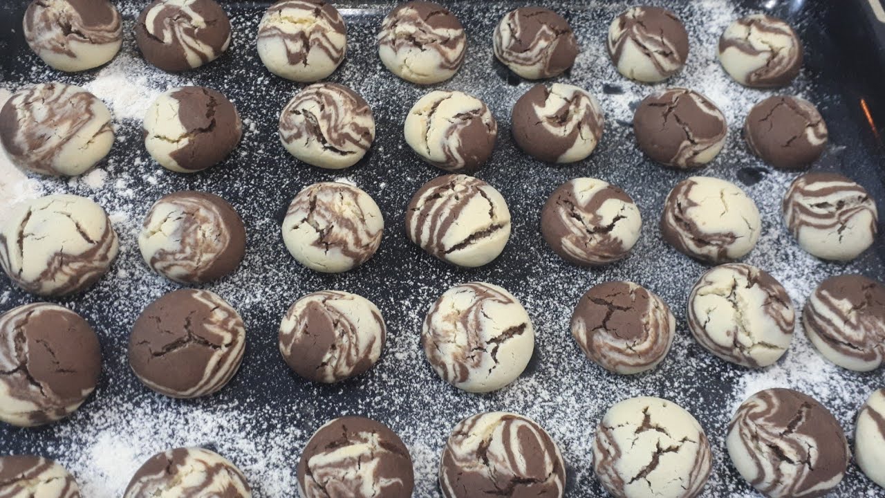 بسكوي رخامي بكمية وفيرة (حلويات العيد)