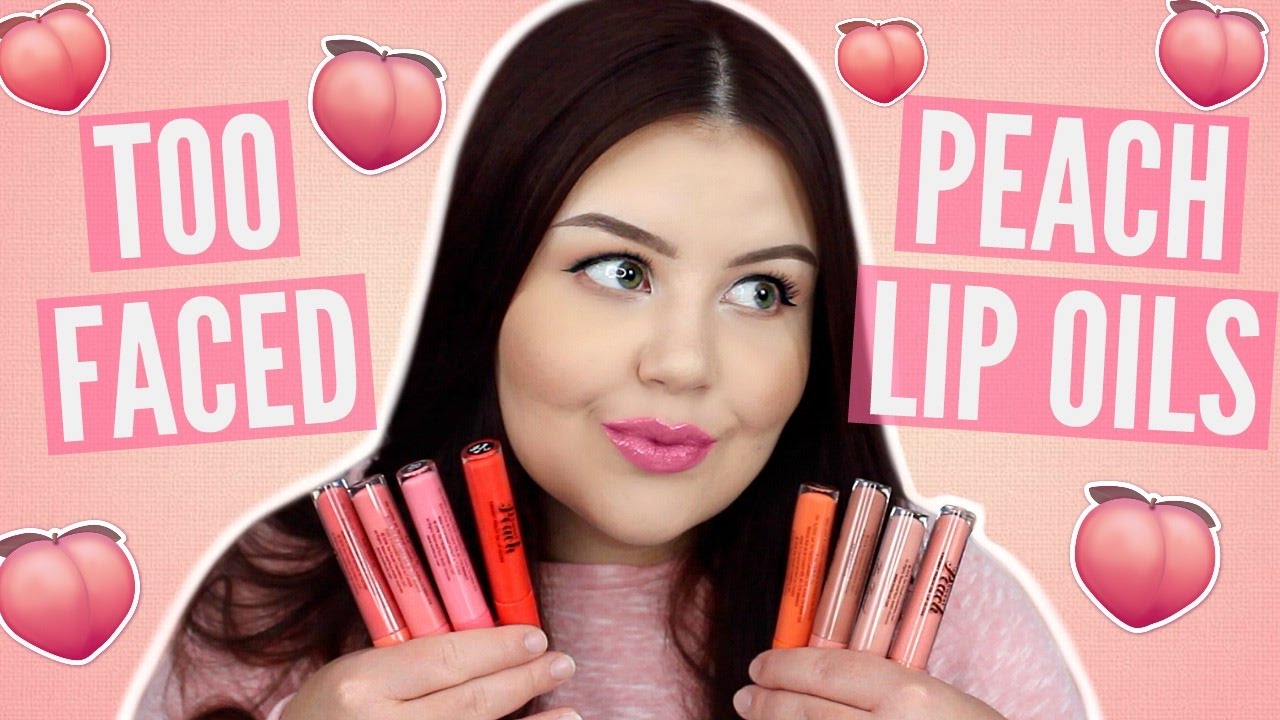 Too Faced Creamy Peach Oil Lip Glosses | Review + LIP SWATCHES (ALL 8 SHADES)