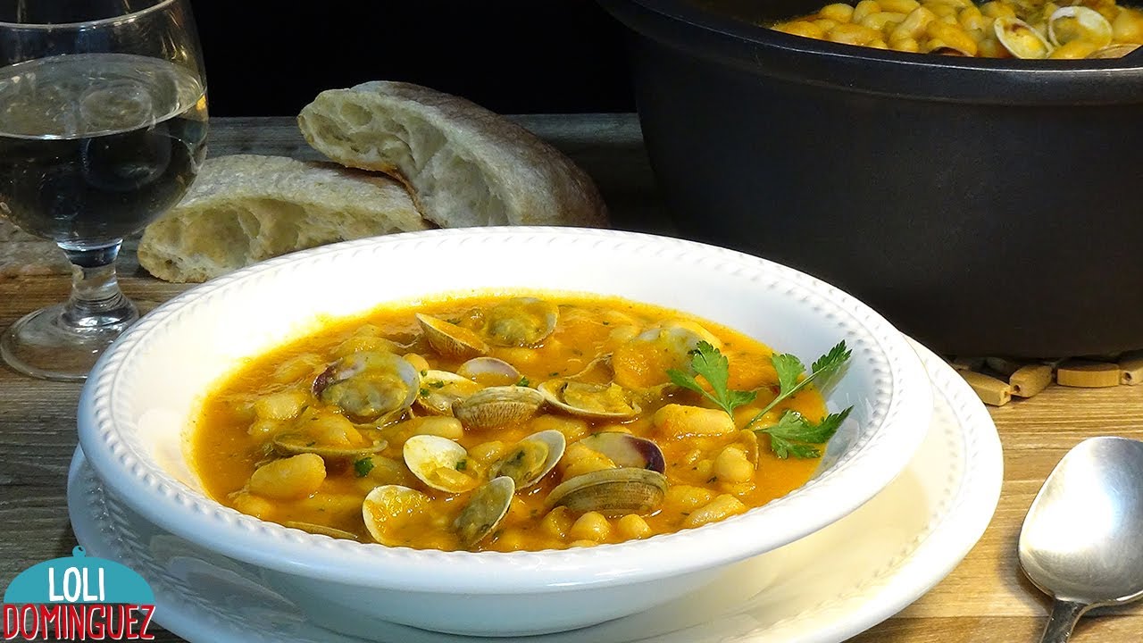 GUISO DE ALUBIAS CON ALMEJAS RÁPIDO Y FÁCIL. Loli Domínguez - Recetas paso a paso, tutorial.