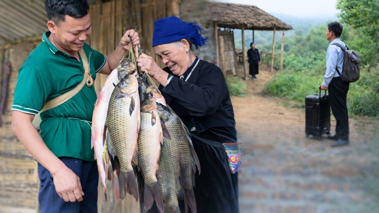A simple rural day catching fish and cooking dinner with my grandmother