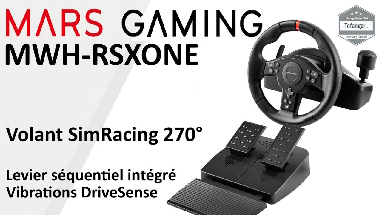 Mars Gaming MWH-RSXONE - 270° SimRacing Wheel - Sequential Shifter & DriveSense Vibration - Unboxing