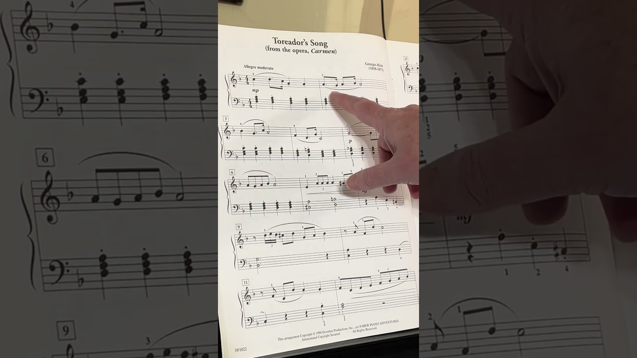 Lesson Part one Learning Toreador’s Song (from the opera, Carmen)