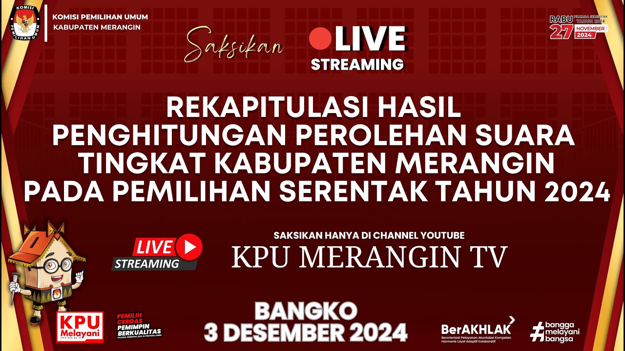 Rapat Pleno HariKe 2 Rekapitulasi Penghitungan Perolehan Suara Tk. Kab. Merangin pada Pemilihan 2024