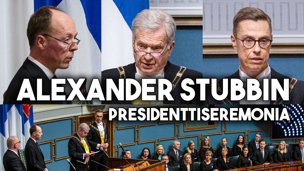 Alexander Stubbin virkaanastujaiset - eduskunnan seremonia: Halla-ahon, Niinistön ja Stubbin puheet
