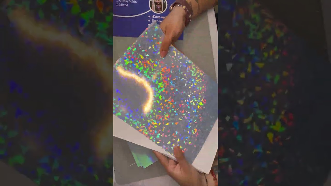 Printable holographic sticker paper water resistant from @Bleidruck #printableviynl