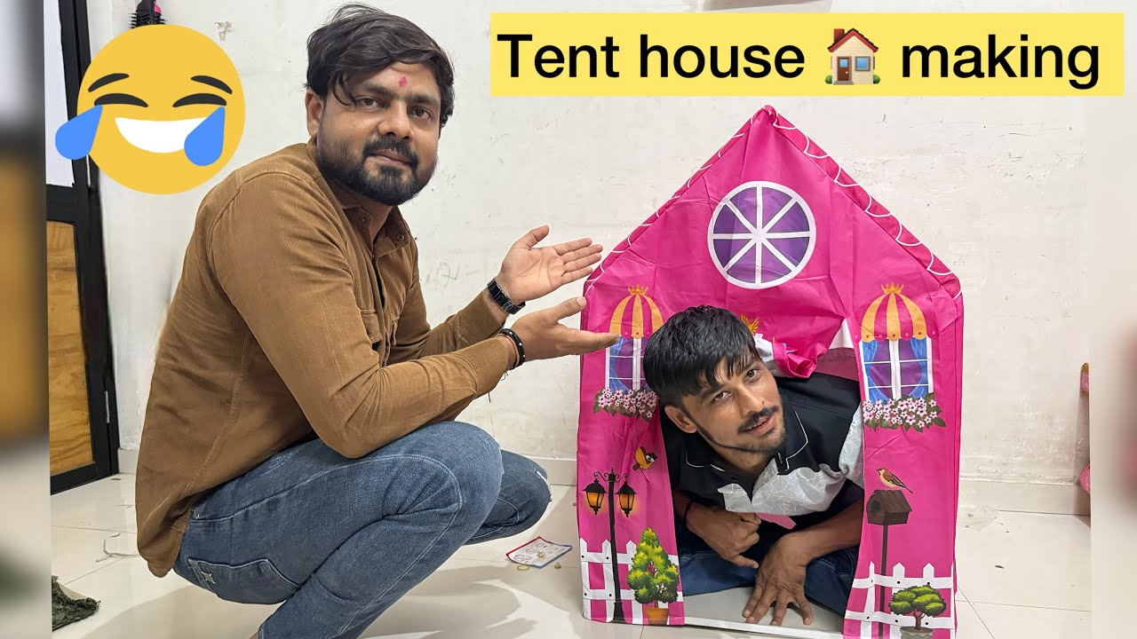 Tent house 🏠 unboxing and fitting video ll doll house making video ❤️🏠