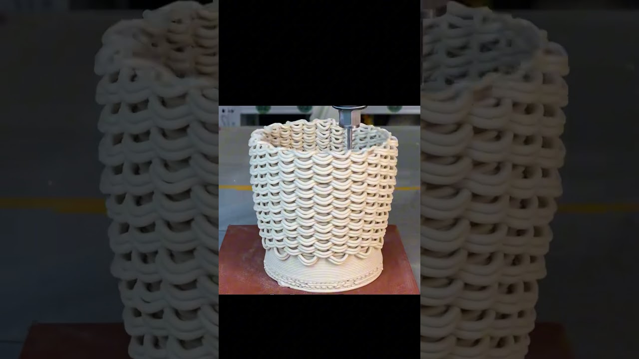 Woven pattern art table lamp shade ceramic 3D printing