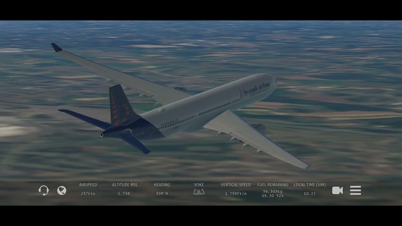 Infinite Flight Airbus A330-300 Brussels Airlines Brussels to New York Full Takeoff.#infiniteflight 