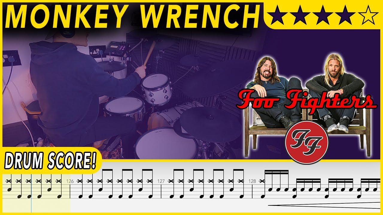 Monkey Wrench - Foo Fighters | DRUM SCORE Sheet Music | #628 DRUMSCRIBE