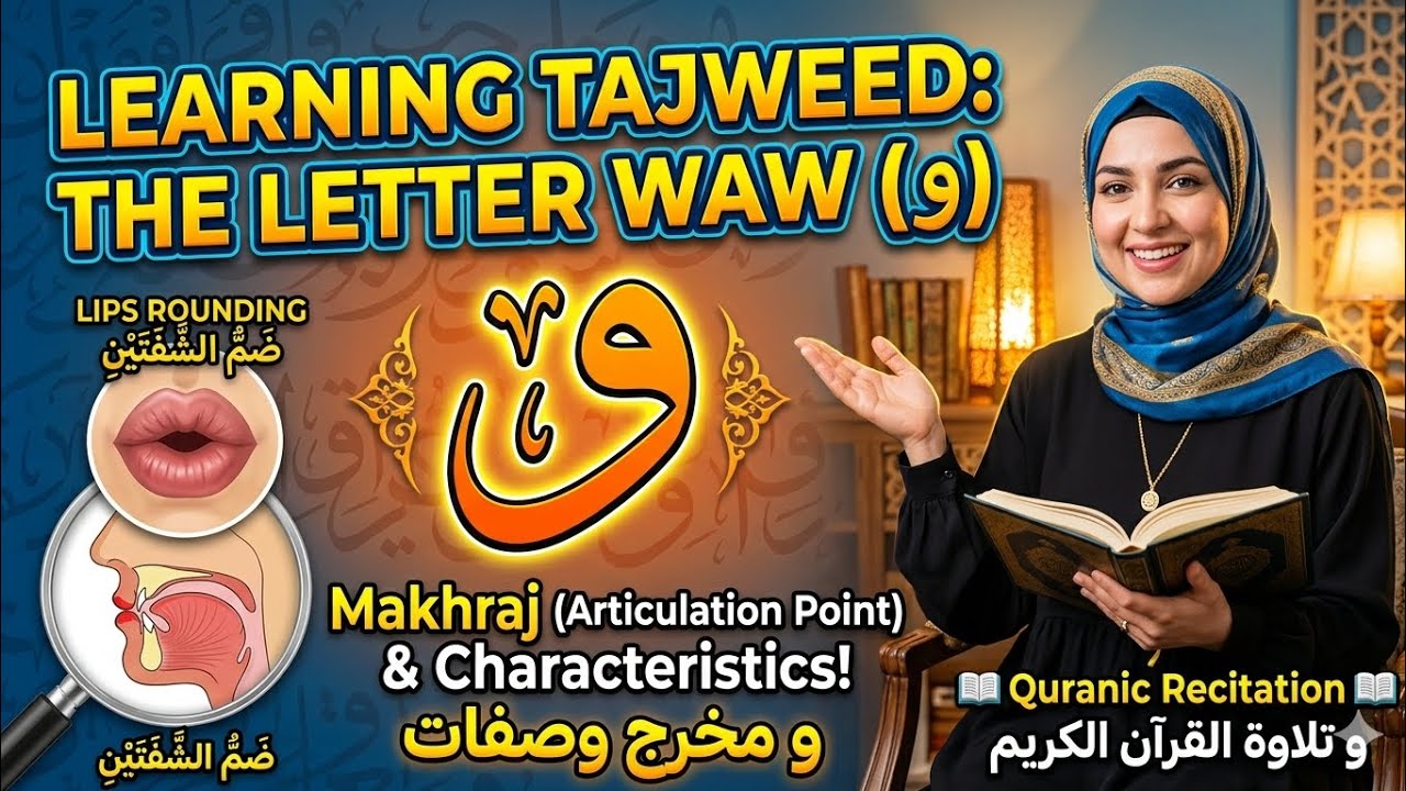 Learning the Arabic letter Waw (و) in Tajweed 📖