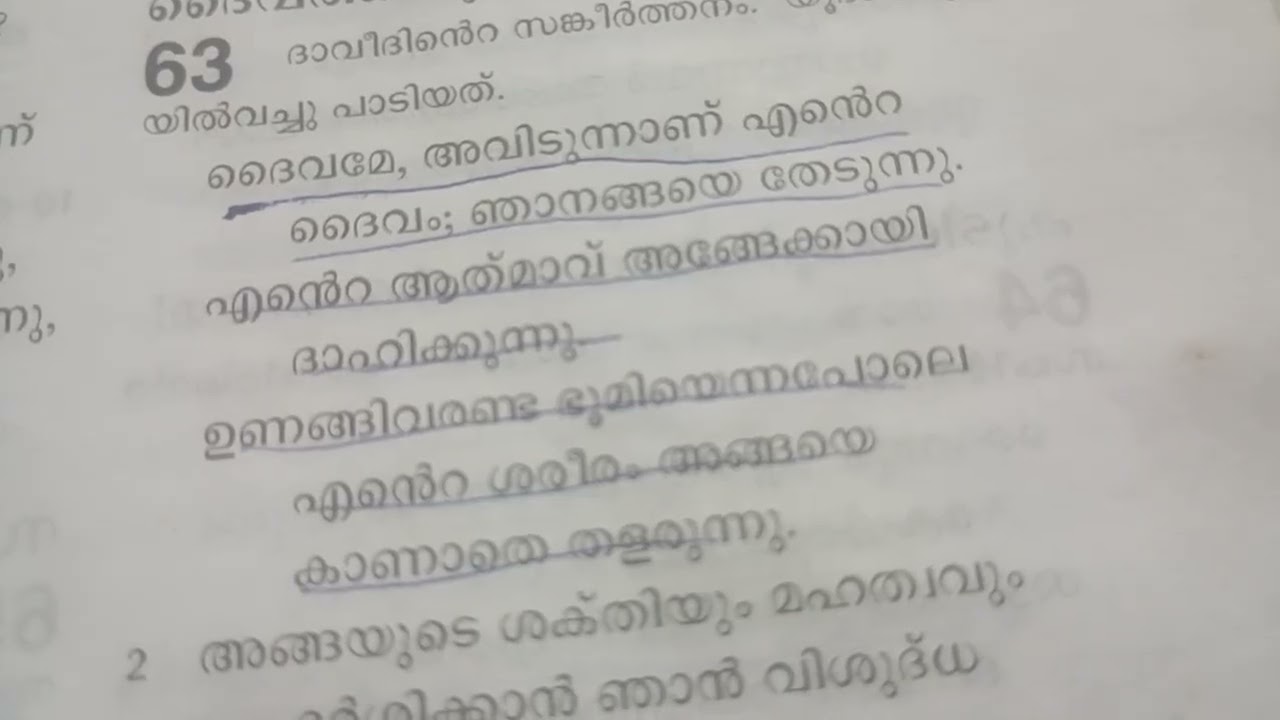 ആത്മാവ് അങ്ങേക്കായി ദാഹിക്കുന്നു.  DESIRE FOR GOD PSALMS 63 : 1
