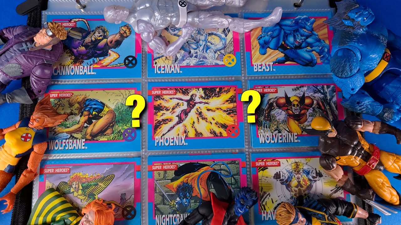 Коллекционные карточки Marvel Jim Lee X-Men 1992 и идеи для фигурок Hasbro Marvel Legends и сравн...