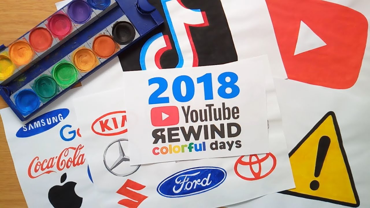 All logos from 2018 - colorful days YouTube Rewind 2018