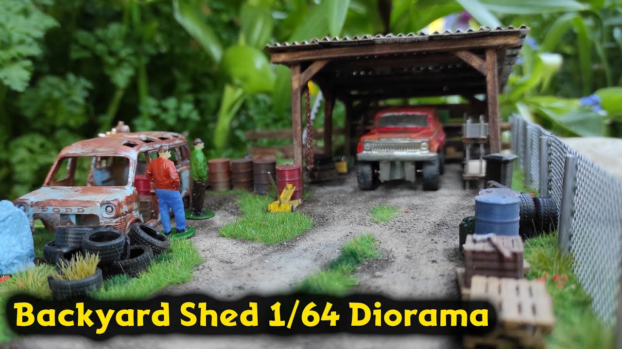 Making realistic backyard shed 1/64 diorama