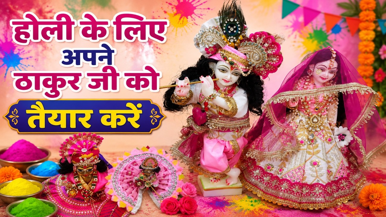 हमारे प्यारे ठाकुर जी का होली श्रृंगार | Krishna Holi Shringar || #handmadedress #krishnashringar  