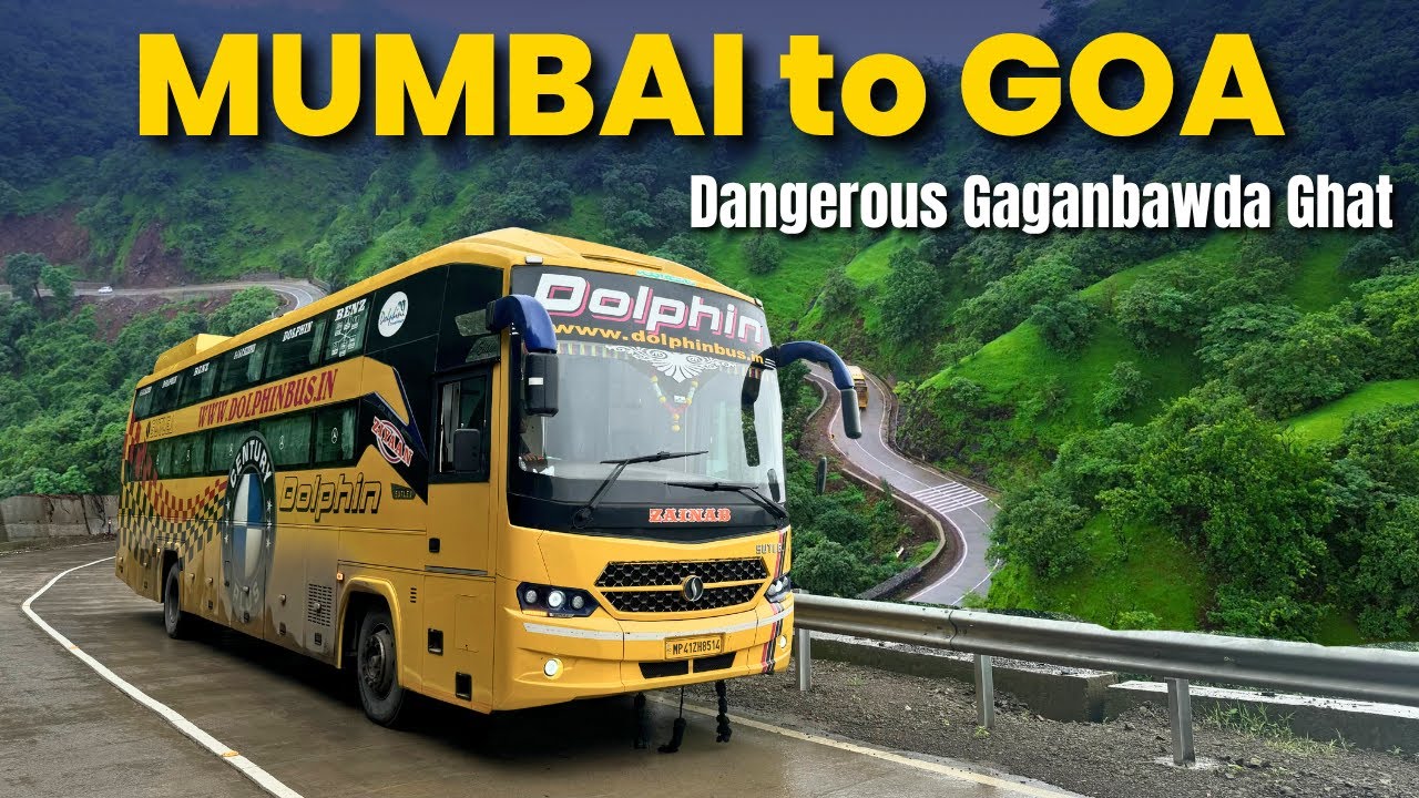 MUMBAI to GOA Bus Journey in Monsoon 🌧️ | Dolphin LUXURY Sleeper Bus | खतरनाक गगनबावड़ा घाट