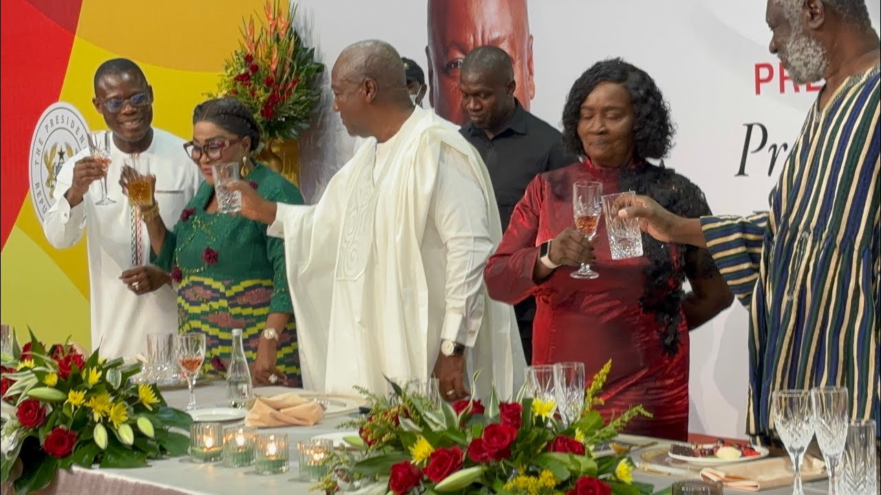 H.E John Mahama & Vice Jane on the dance floor at the Presidential Dinner, REV. Obofour storms