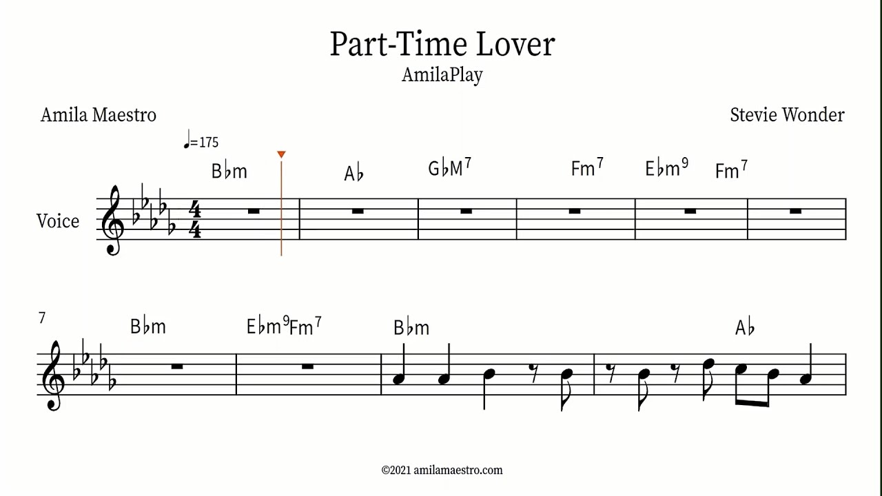 Part-Time Lover - Stevie Wonder - Transcription with AmilaPlay
