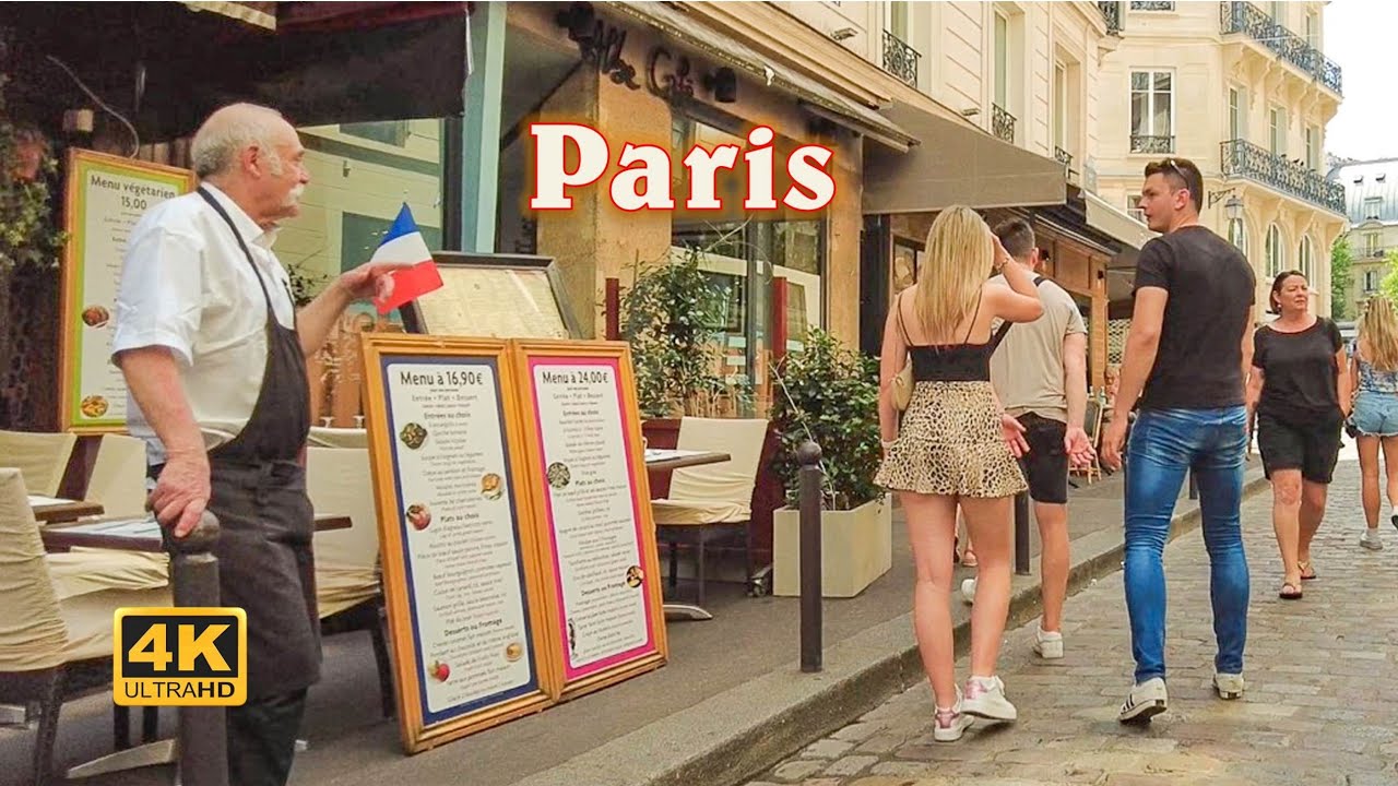 [4K] Paris Walks, Backstreets 5th arrondissement of Paris - Paris summer walks