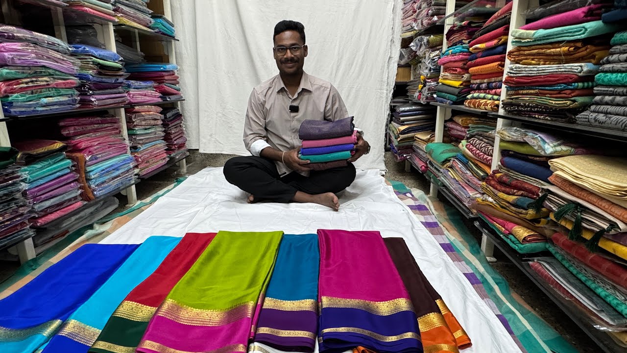 Bangalore Wholesale Mysore Crepe Sarees & Pure Mysore Silk Crepe Saree | Single Saree Courier Avl