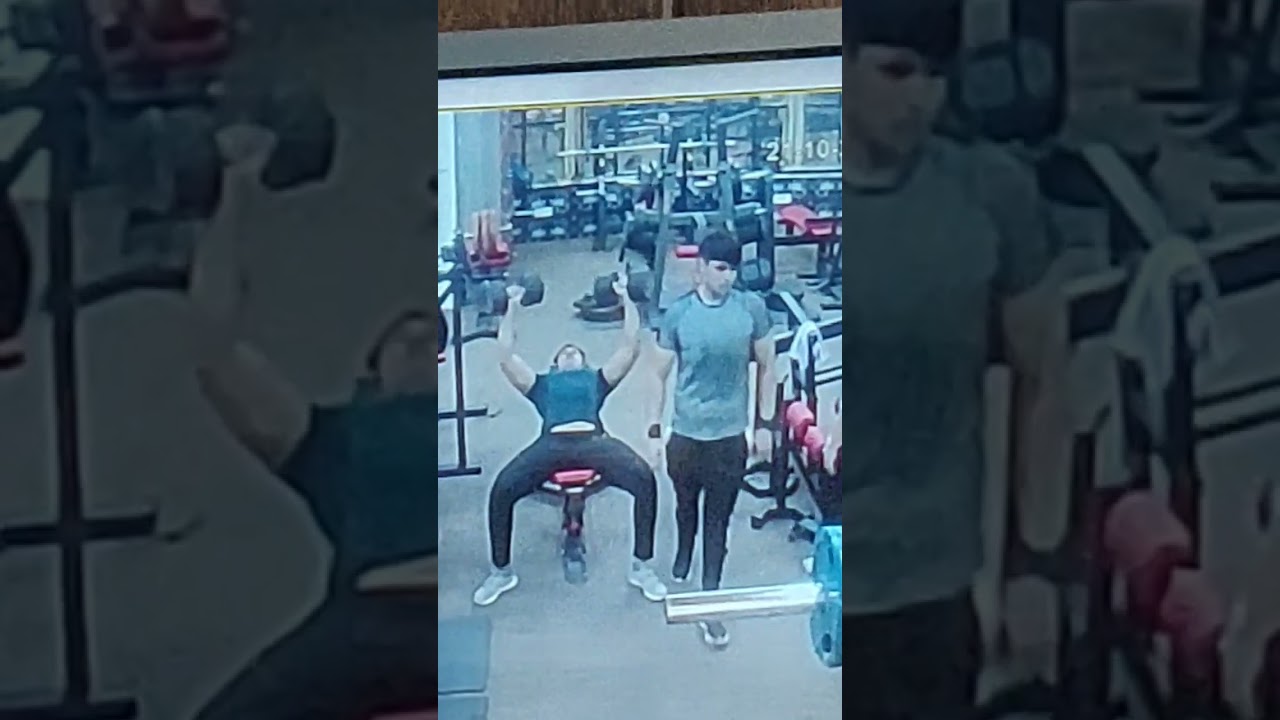Girl crashed into my bench press in the gym #gym #gymfails #girl #injury
