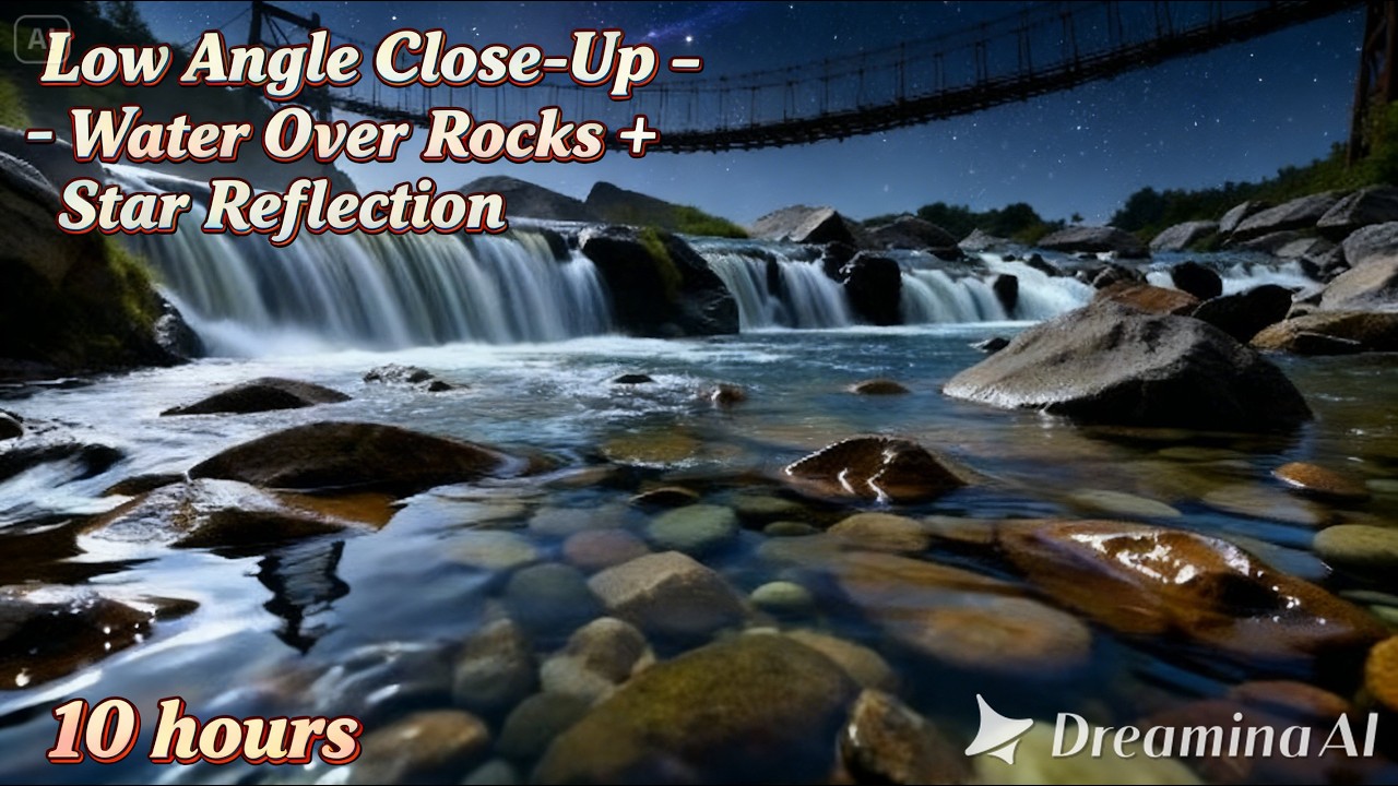 10 HOURS Night Stream & Bamboo Bridge 🎋🌌 Peaceful Sounds